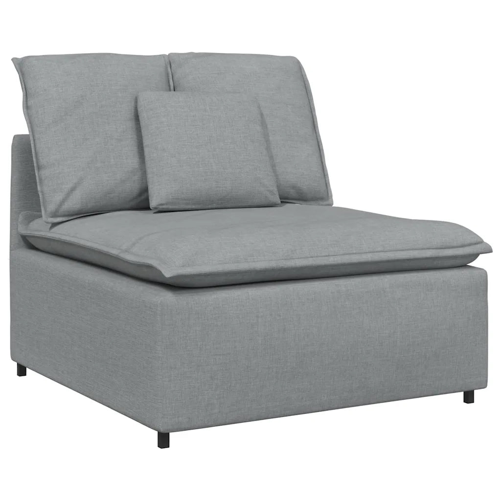 Divano Modulare con Poggiapiedi e Cuscini Grigio Chiaro 3321057