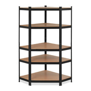 Nook - Scaffale angolare per carichi pesanti in metallo e MDF con 5 ripiani regolabili 180x75x40 cm
