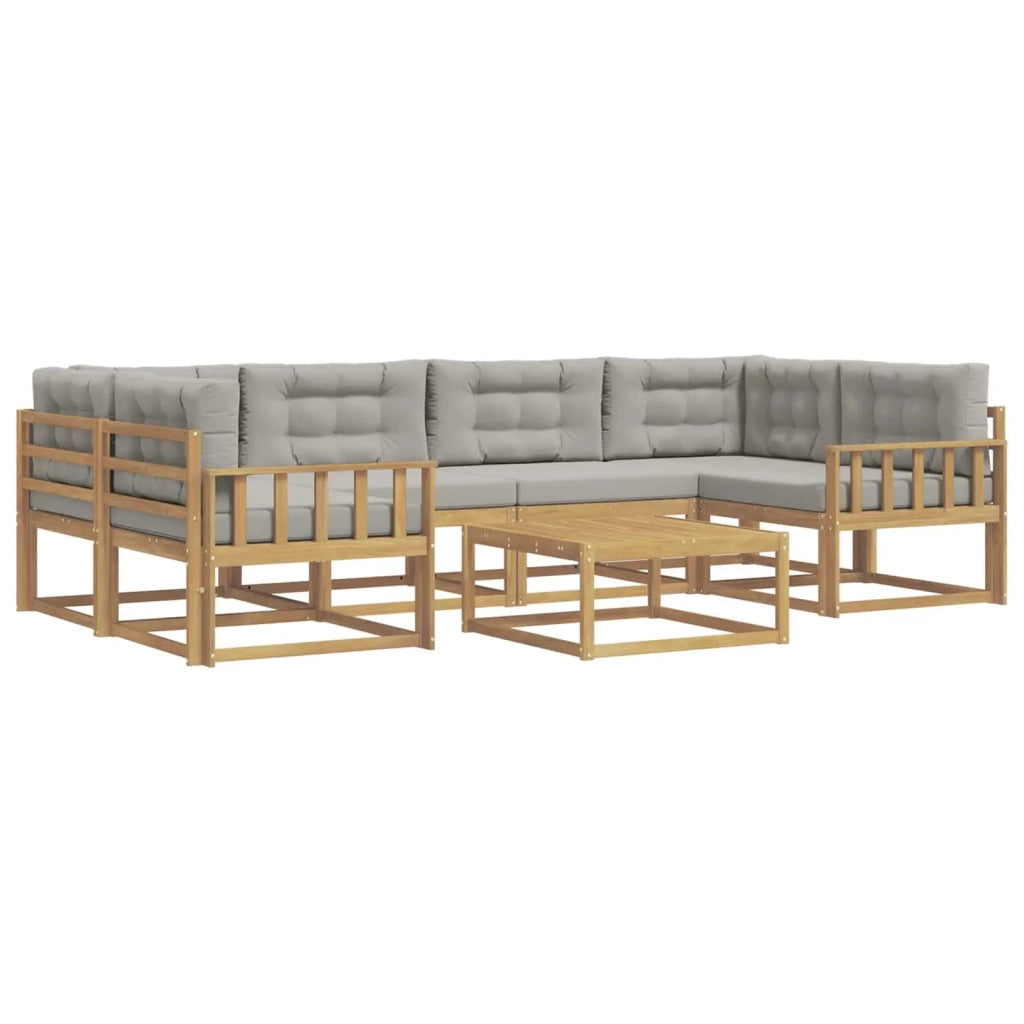 Set di divani da esterno 5 pz Bianco e Grigio Chiaro 3386125