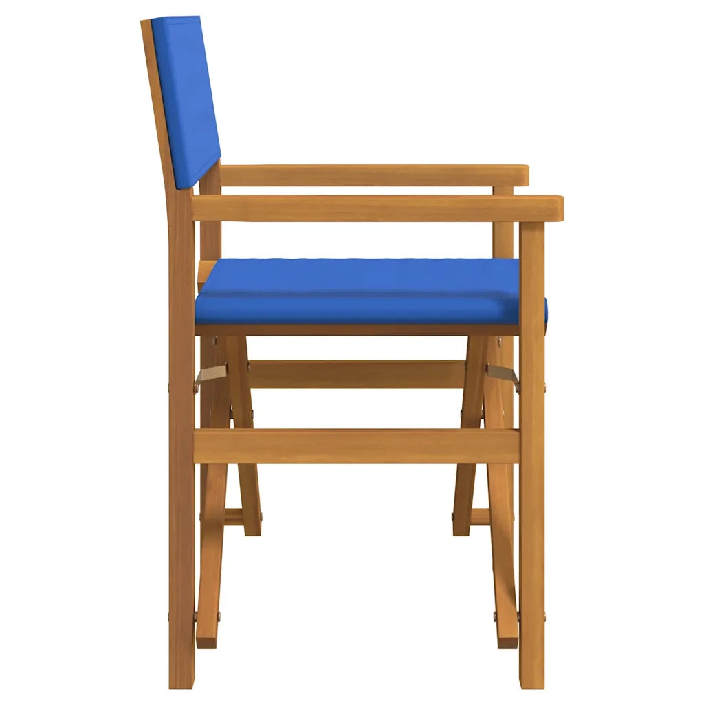 Sedie da Regista Pieghevoli 2 pz Blu in Legno Massello di Teak