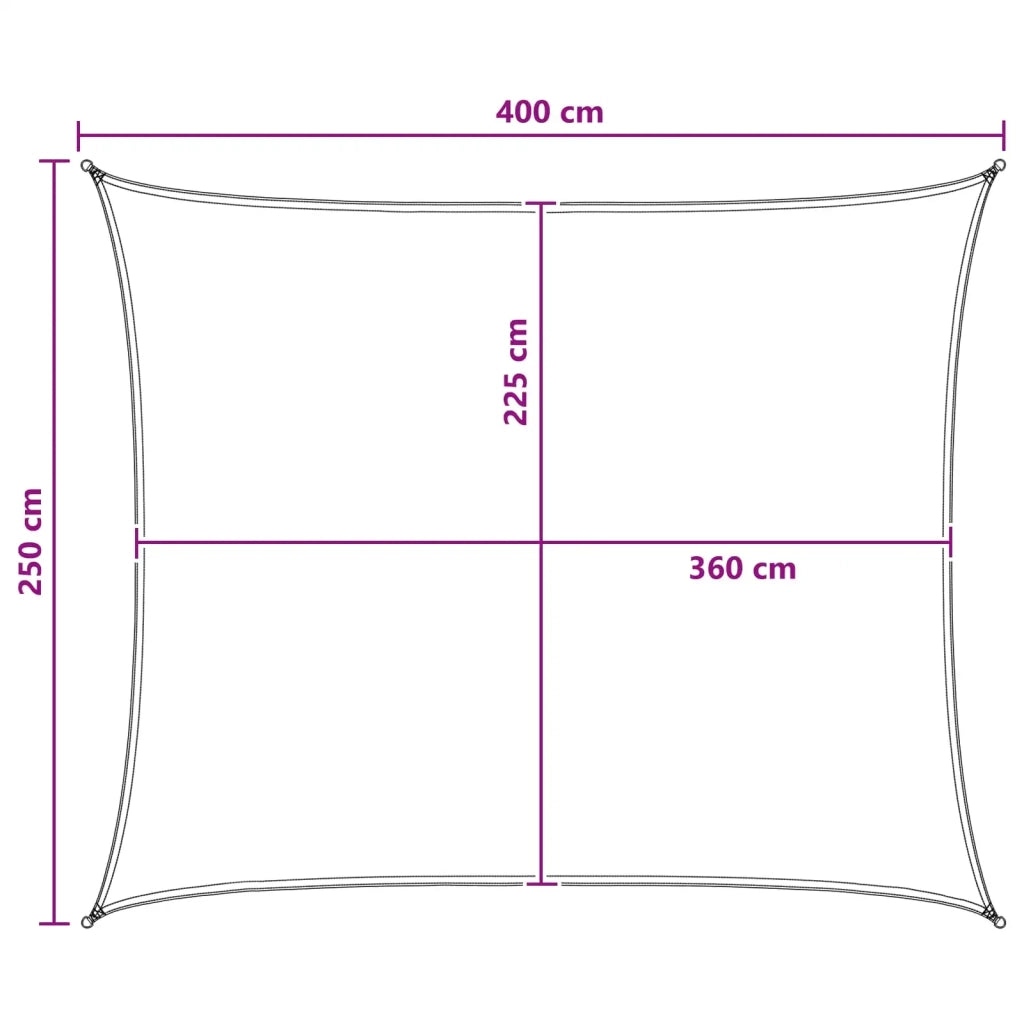 Telo Ombra-Vela Ombreggiante-Parasole a Vela Giallo e Bianco 2,5 x 4 m HDPE