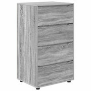 Set di 2 mobili contenitori moderni con cassetti regolabili 60 x 48 x 105 cm legno ingegnerizzato grigio Sonoma 02_0056192
