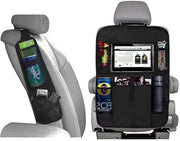 Organizzatore di Sedile Posteriore 2 Pezzi con Organizzatore di Sedile Lato Nero - Molti Comparti, Comparto per Tablet, Protezione del Dorsale per la maggior parte delle Auto