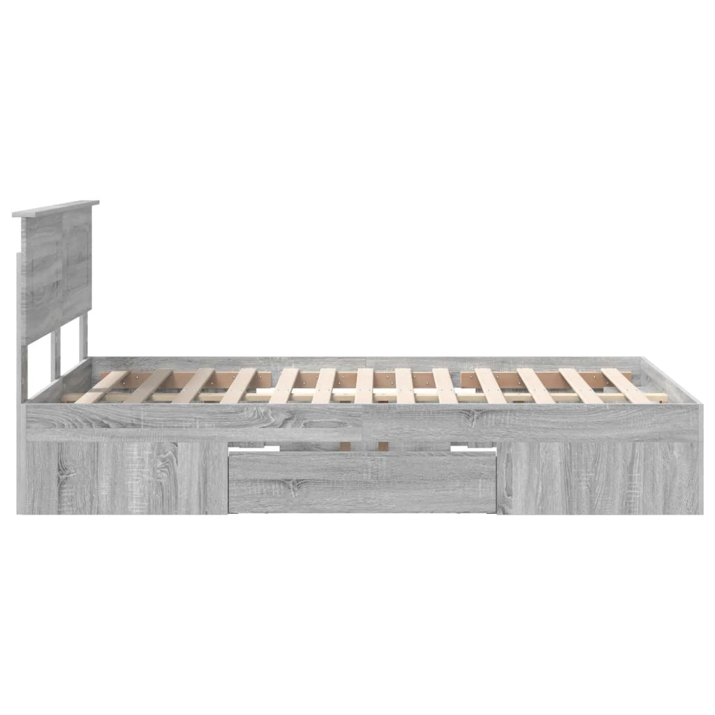 Struttura del letto con testiera-Giroletto con Testiera Grigio Sonoma 120 x 200 cm 711786
