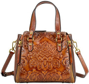 Borsa per donna con struttura in legno - Grande capacità - Marrone