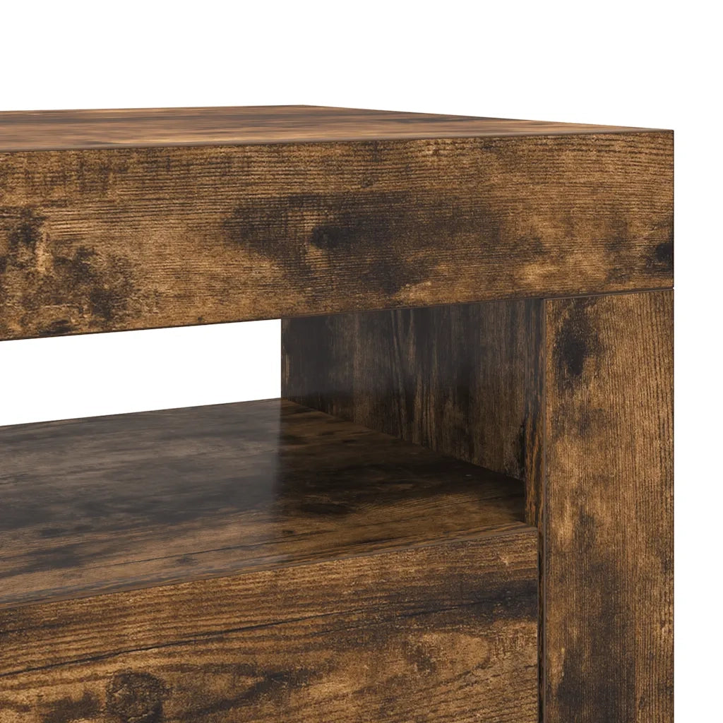 Mobile Porta TV con Luci LED Rovere Fumo 120x35x40 cm 815687