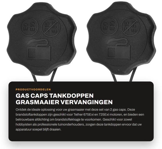 Dop per serbatoio di carburante - Codice di ricambio 594061 - Leggero - Adatto per 675Exi/725Exi - Prevenzione di perdite di carburante - Materiale ABS