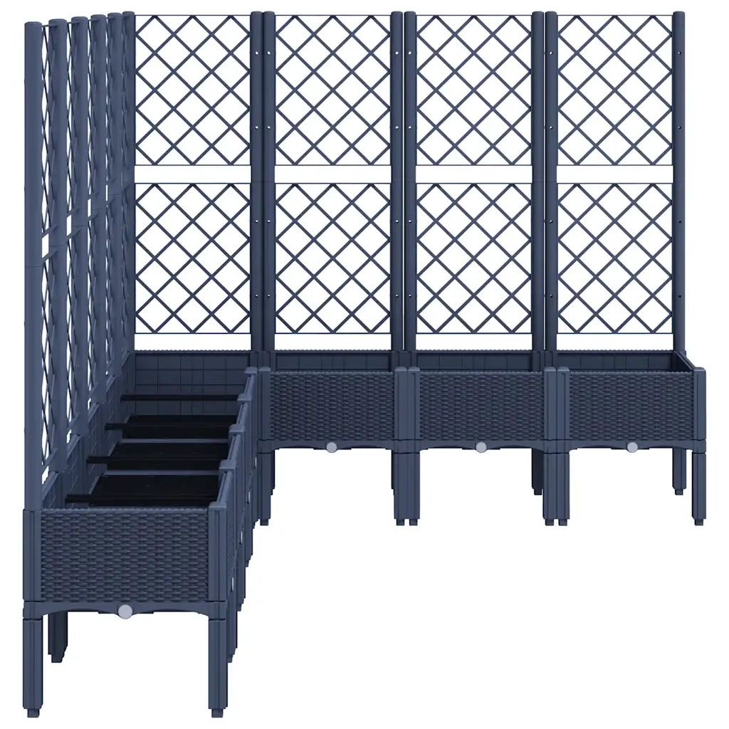 Fioriera Giardino con Traliccio Grigio Blu 200x160x142 cm PP 367941