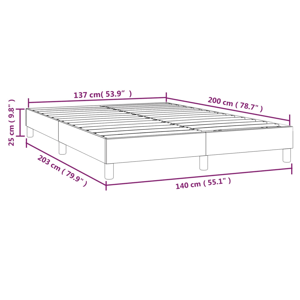 Struttura Letto a Rete a Molle Nero 140x200 cm in Velluto 3120774