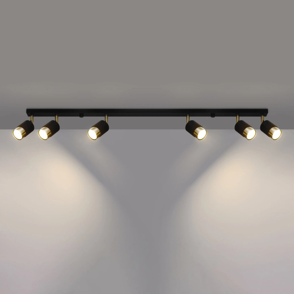 Lampada da soffitto NERO 6 nero/oro