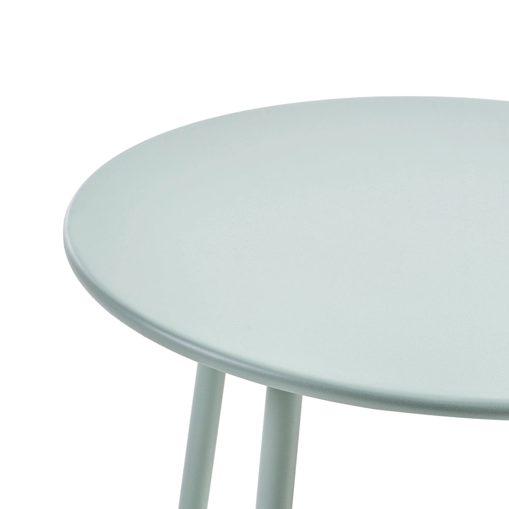 Set da salotto da esterno con struttura in acciaio verde e sedute in tessuto 2 poltrone e tavolo