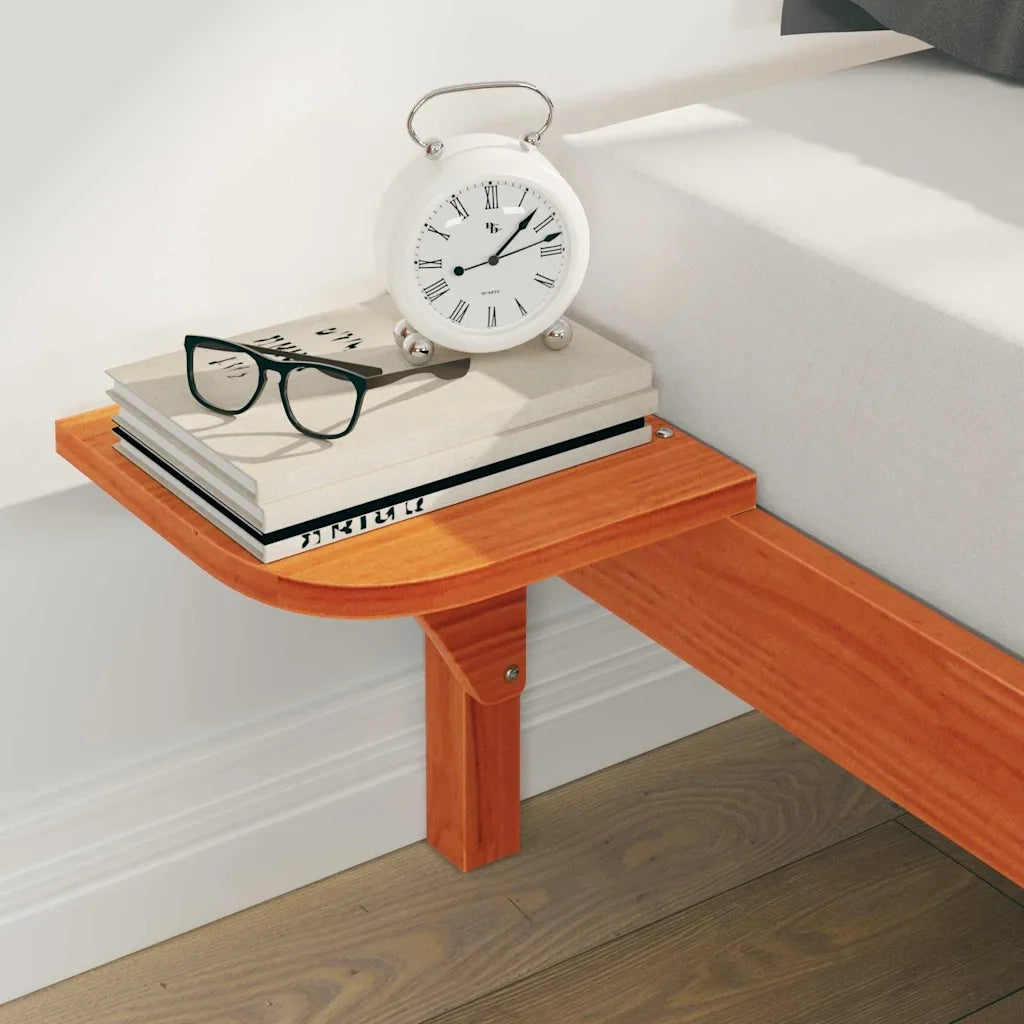 Letto con Tavolini Laterali Marrone cerato 200 x 210 cm