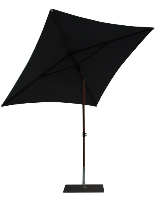 Ombrellone da Giardino 2x2 m Palo Ø38 mm in Alluminio Effetto Legno Tessuto Poliestere Trend Wood Antracite