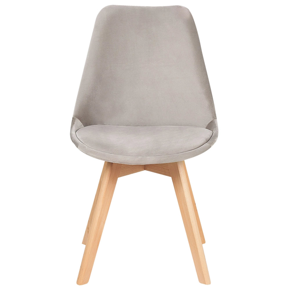 Set di 2 sedie da pranzo con rivestimento in velluto taupe gambe in legno eleganti design moderno