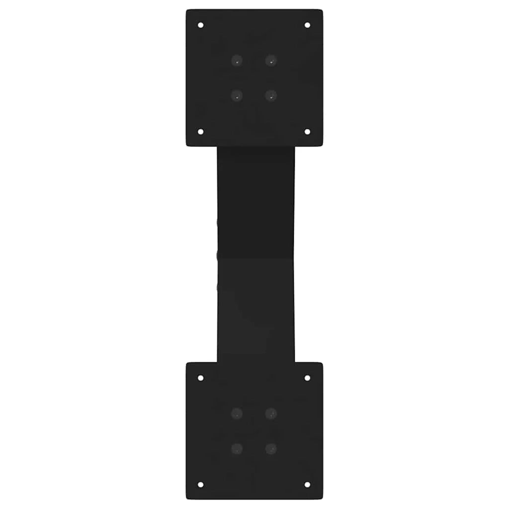 Set di 2 gambe per tavolino da caffè a forma di X 50 x 30 cm con piedini regolabili stile moderno acciaio nero 02_0057208