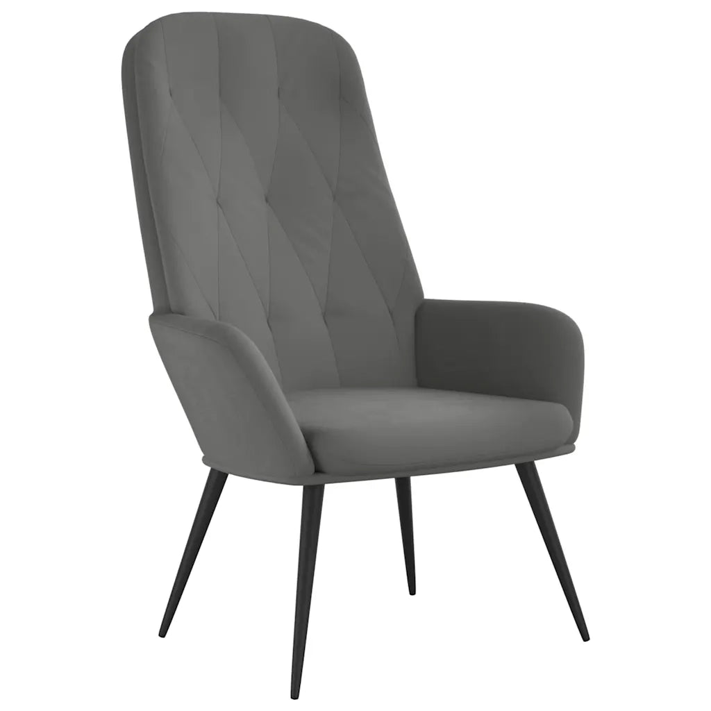 Sedia Relax Grigio Scuro in Velluto cod mxl 14239