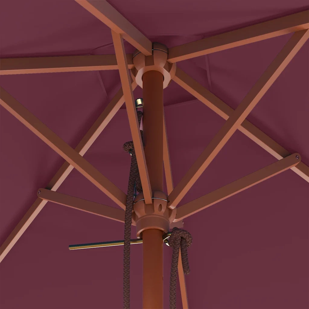 Ombrello | Parasolne da Esterni Palo in Legno 150x200 cm Rosso Bordeaux