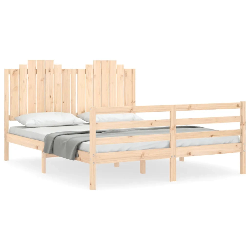 Giroletto con Testiera-Struttura Letto con testiera 160x200 cm in Legno Massello 631990