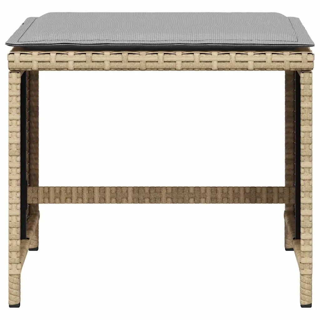 Sgabelli Giardino Cuscini 4 pz Beige Misto 41x41x36cm Polyrattan CFW3711592