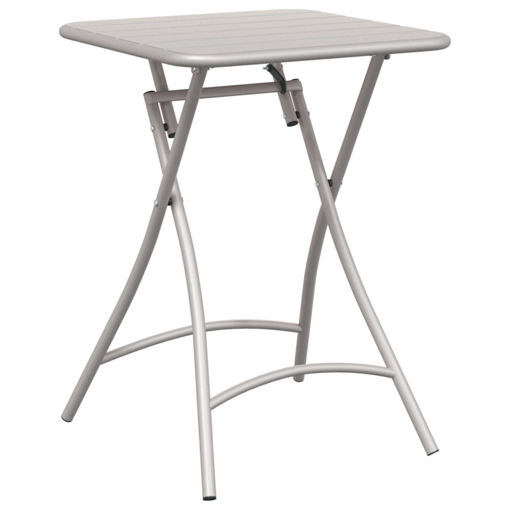 Tavolo da Giardino Pieghevole  Beige 55x55x73 cm in Acciaio