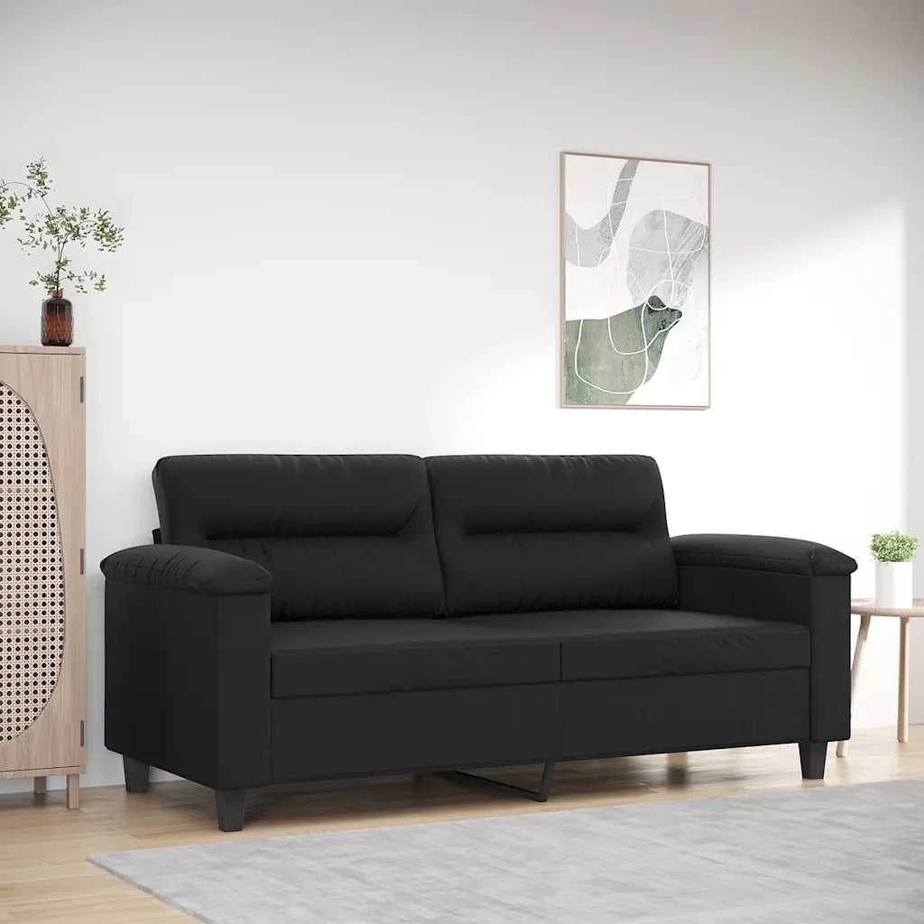 Divano | Divano da soggiorno | Sofa a 2 Posti Nero 140 cm in Similpelle