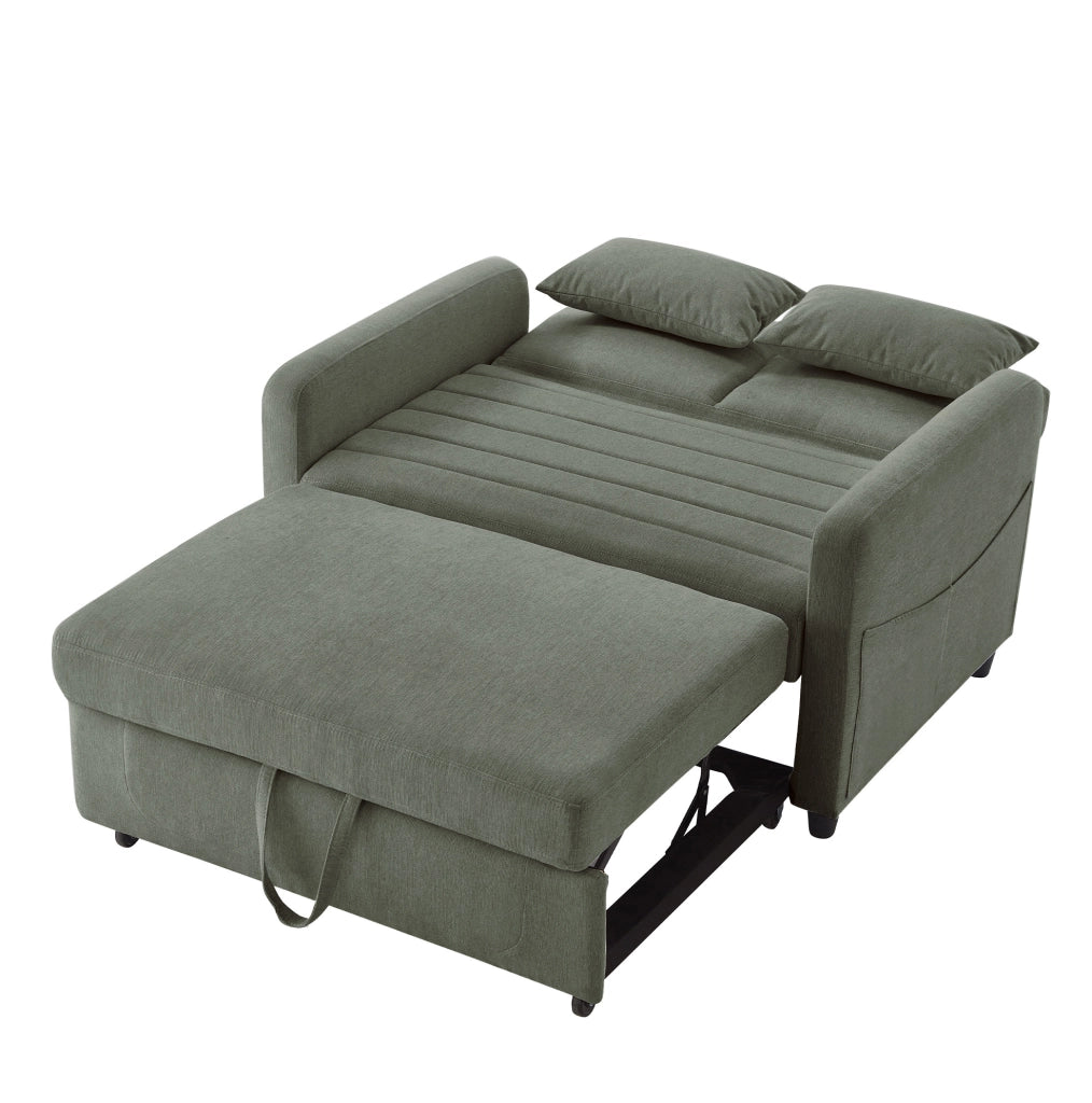 Divano letto 2 posti verde Army Green con schienale regolabile
