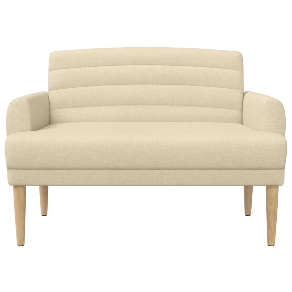 Loveseat con bottoni imbottiti Crema 116 x 67 x 80 cm Tessuto 42041782