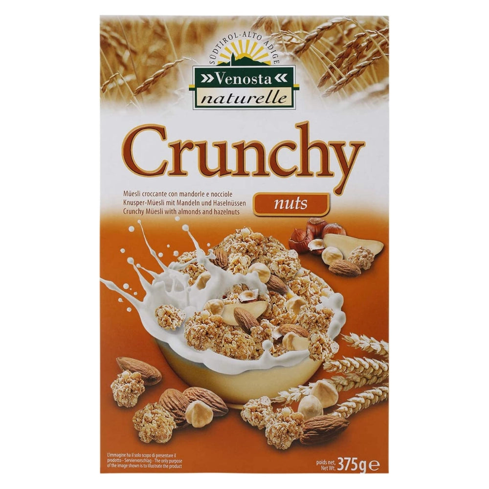 Venosta naturelle crunchy nuts con mandorle e nocciole 6 confezioni da 375 grammi
