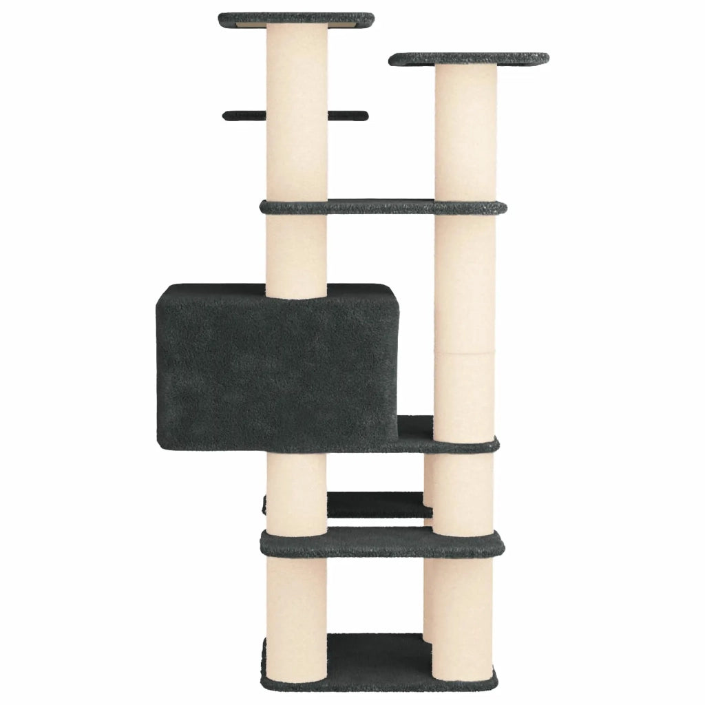 Albero per gatti con pali per graffiare in sisal Grigio Scuro 42033050