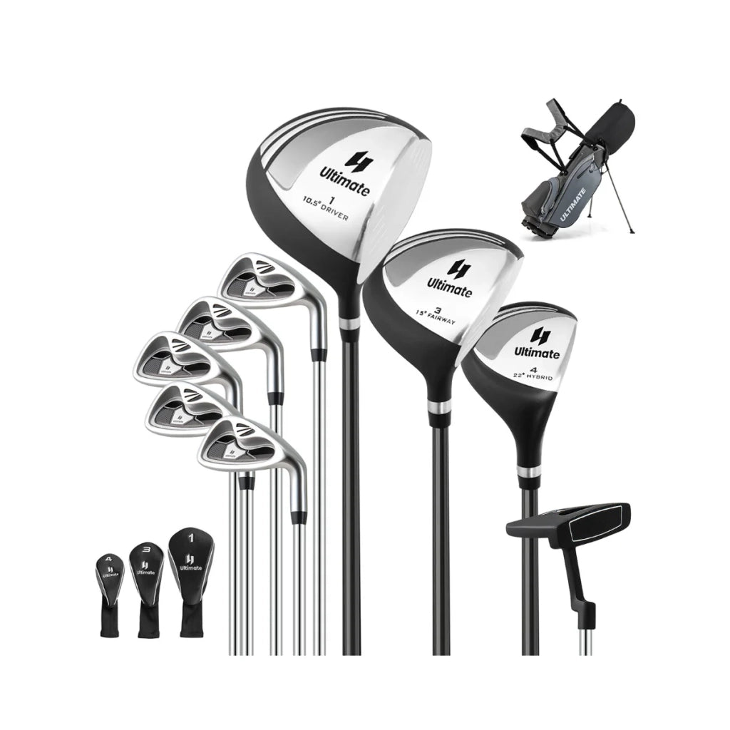 Set di 9 mazze da golf ergonomiche da 109 cm per principianti con sacca alare design in alluminio grigio 20_0011862