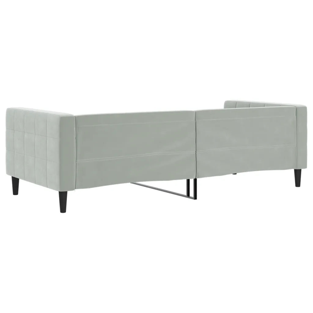 Letto singolo | Letto per adulti | Letto da Giorno Grigio Chiaro 90x190 cm in Velluto