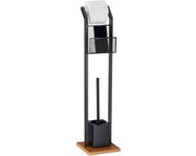 Toiletbutler con spazio di stoccaggio e piede quadrato - H 78 cm - nero