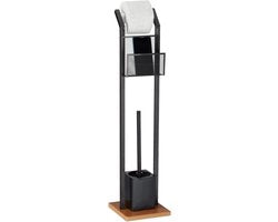 Toiletbutler con spazio di stoccaggio e piede quadrato - H 78 cm - nero