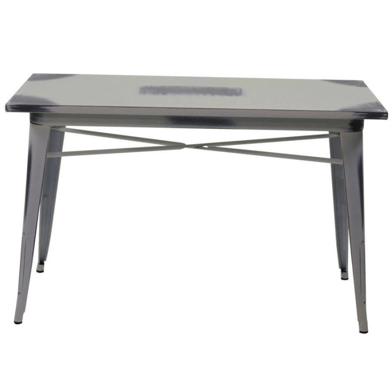 Tavolo top ferro bristol bianco antico rettangolare cm 120x60h76