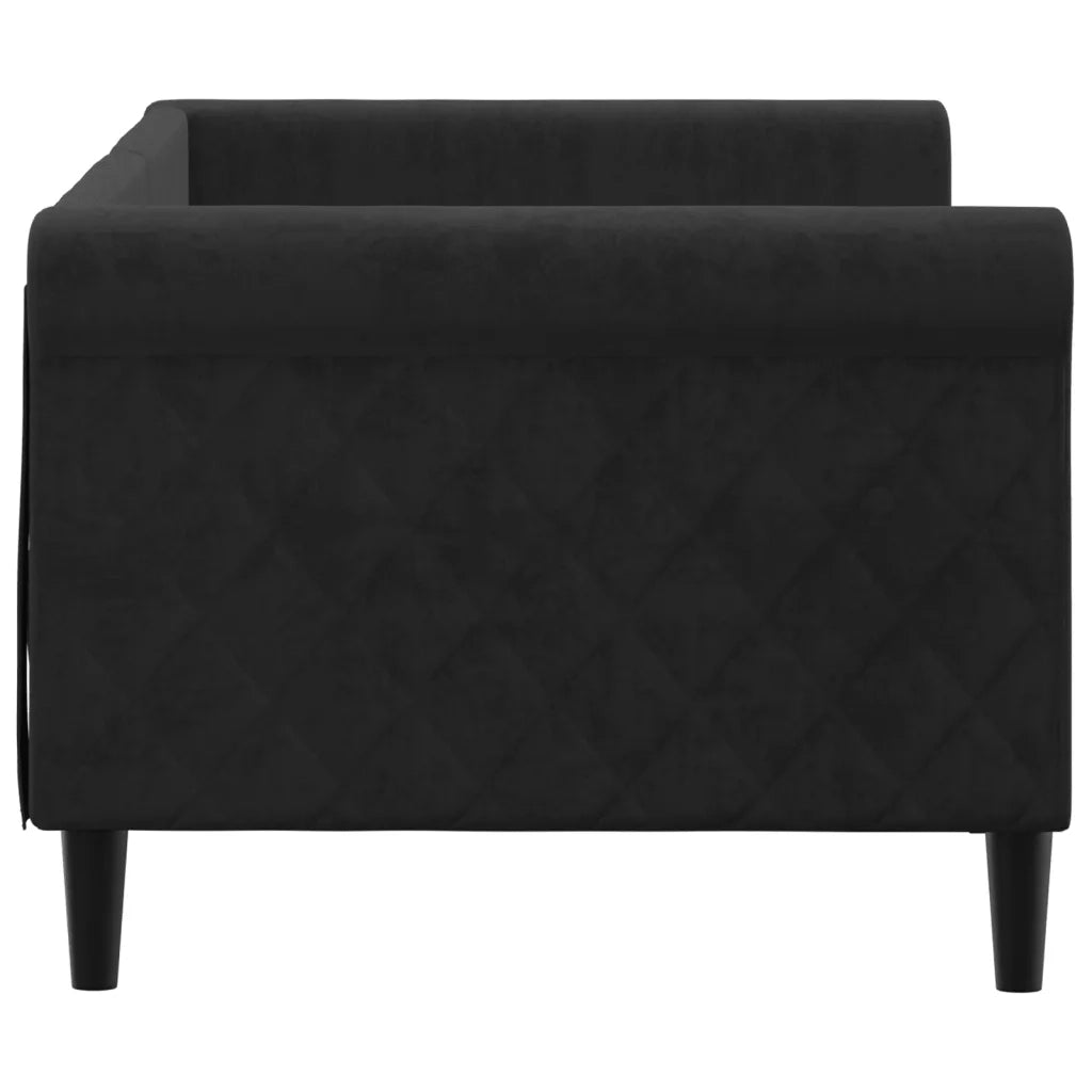 Letto da Giorno Nero 80x200 cm in Velluto