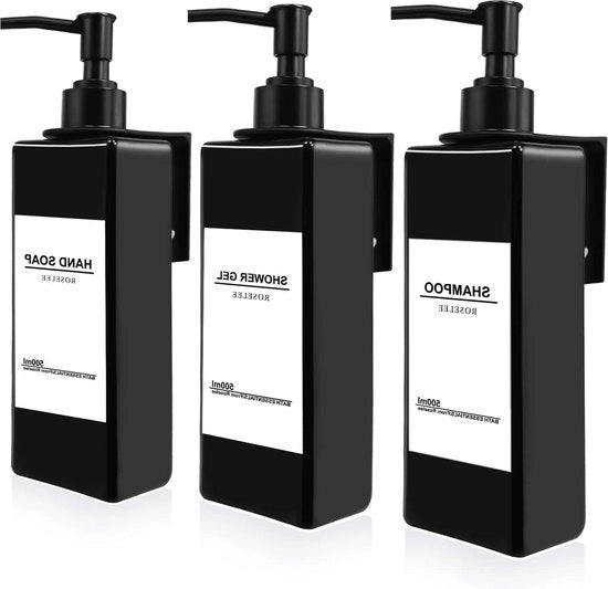 Kit di installazione per parete di macchina per sapone 500ml Nero - Pompa automatica in plastica - Cucina Bagno