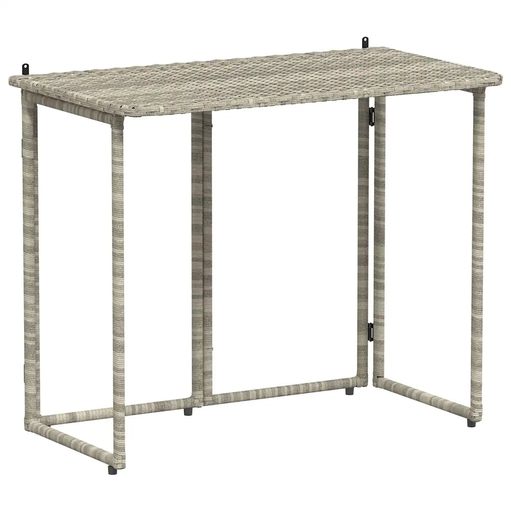 Tavolo Giardino Pieghevole Grigio Chiaro 90x51x75 cm Polyrattan 4108258