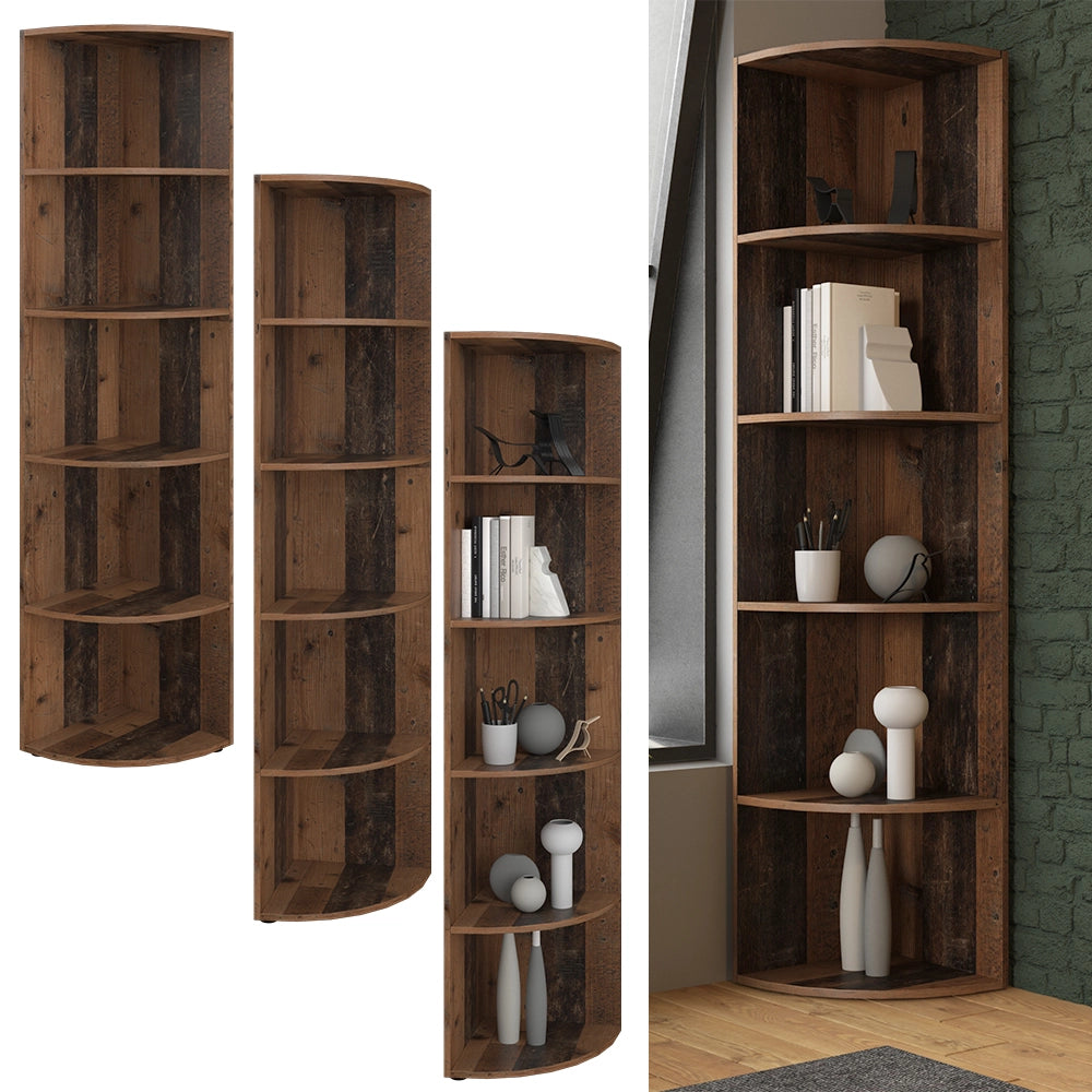 Vicco Libreria angolare da terra Legno antico 40 x 180 cm