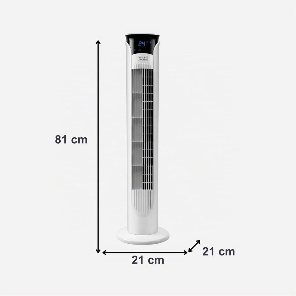Ventilatore Torre Black Decker BXEFT48E Display Led Bianco 22 x h 81 cm