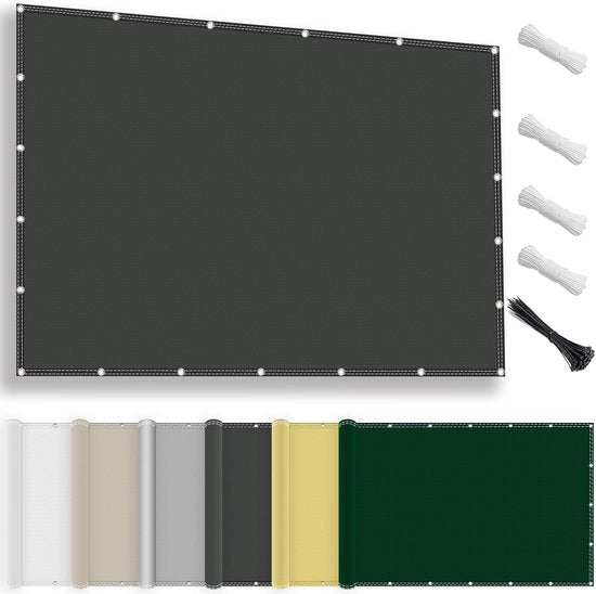 Ombrellone solare impermeabile - Protezione UV - 2 pezzi - Antracite - 100% poliestere - 2 x 3 m