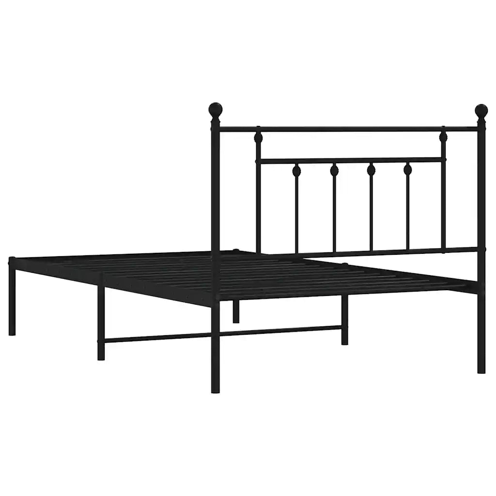 Giroletto con Testiera Metallo Nero 100x200 cm 353532