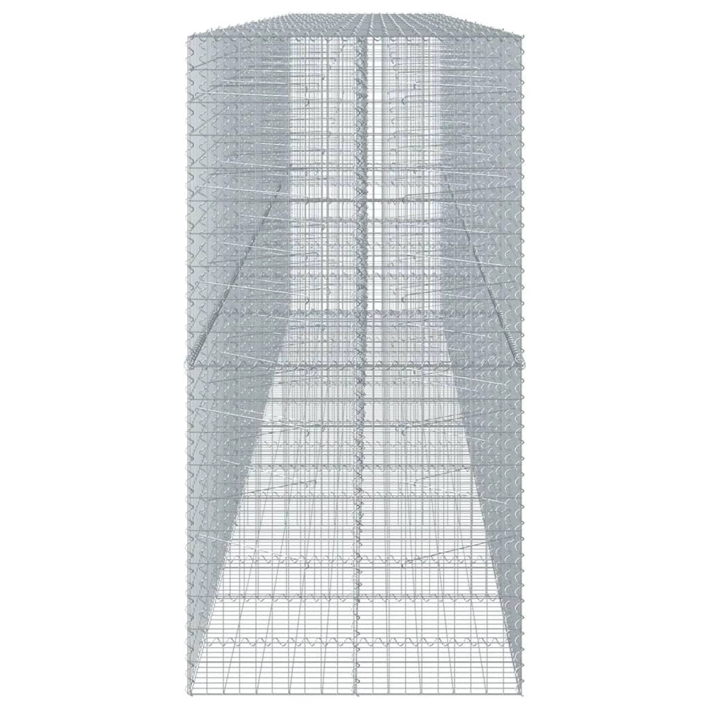 Gabbione recinto a gabbia muro di contenimento con coperchio 750 x 100 x 200 cm ferro zincato argento 02_0040198