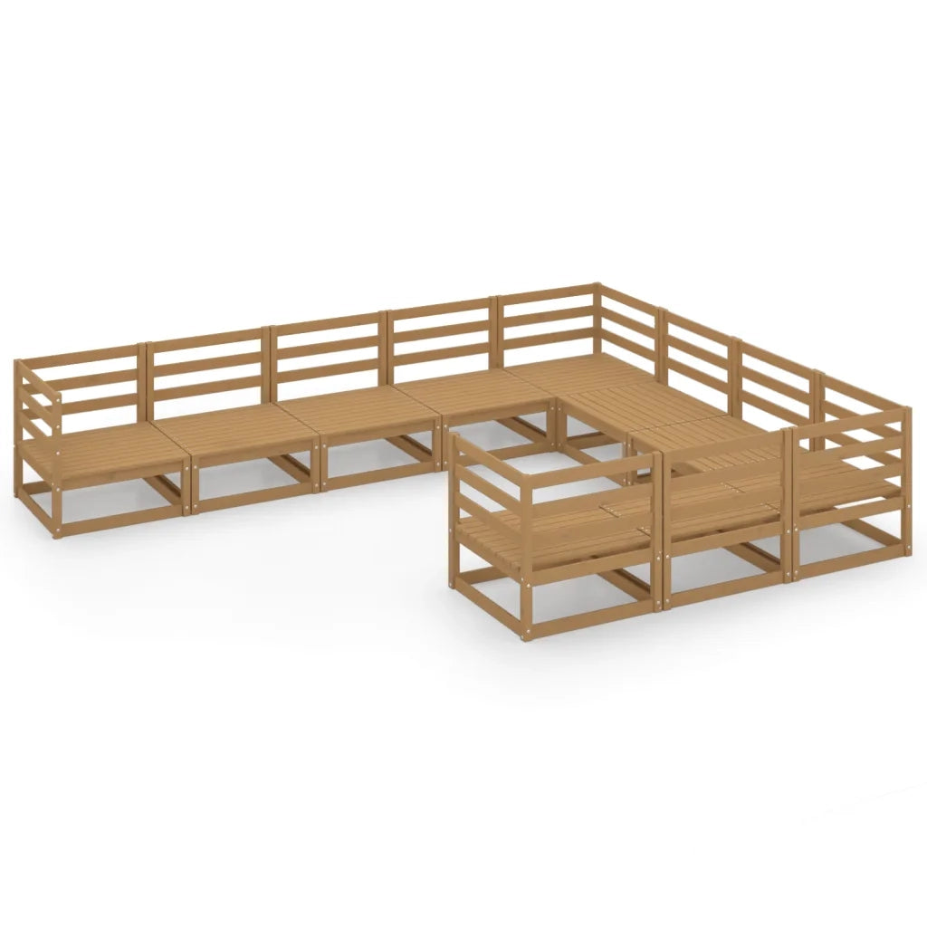 Set Divani da Giardino 10 pz in Legno Massello di Pino 3075997