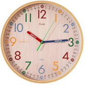 Orologio da parete per bambini, stile moderno e silenzioso, senza ticchettio, finitura in legno 30 cm