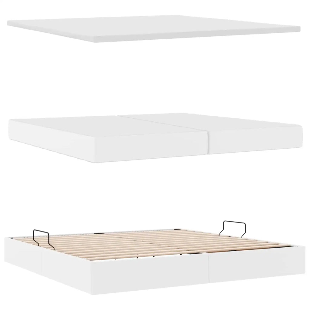 Letto con contenitore e LED con led Bianco Puro 200 x 200 cm 3372318