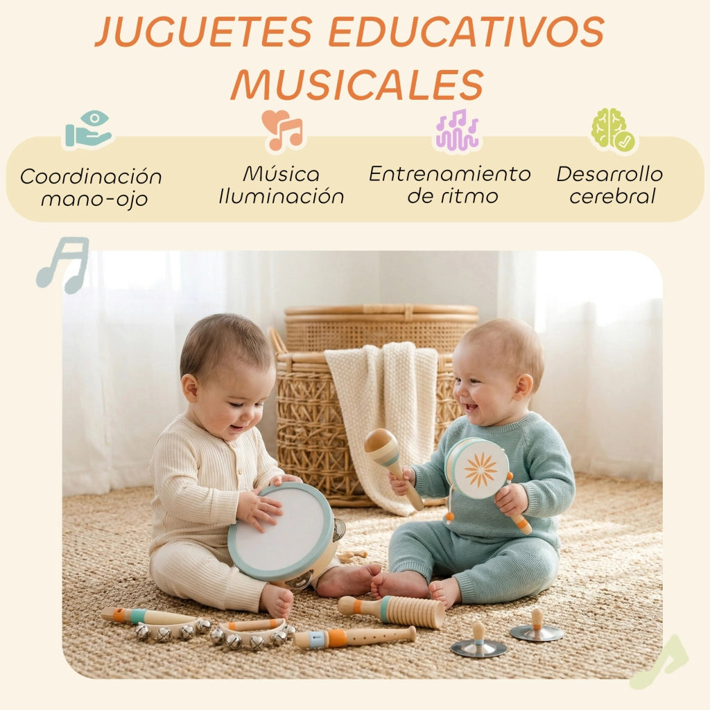 Set Strumenti Musicali Bambini in Legno Montessori ¨C zephmum ¨C 10 Pezzi