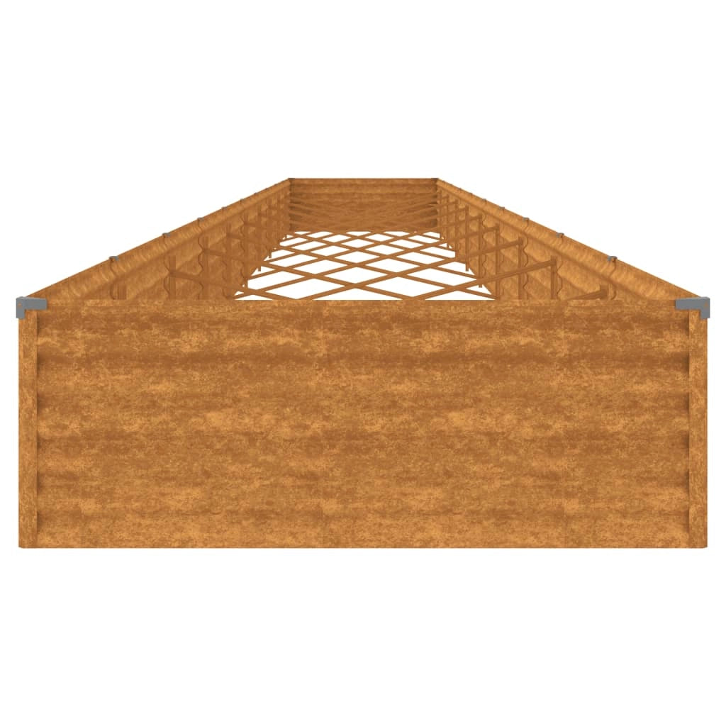 Fioriera rialzata per piante e fiori terrazza giardino 960 x 100 x 36 cm acciaio corten marrone 02_0039469