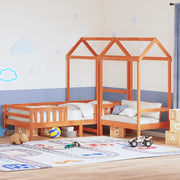 vidaXL Giroletto con Panca e Tetto Marrone Cera 75x190cm Massello Pino
