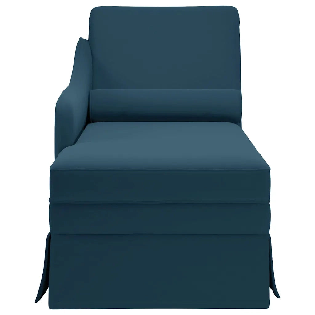 Sdraio con Capezzale e Bracciolo Destro in Velluto Blu 4009781