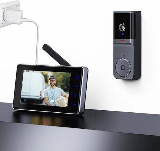 Cassa di sicurezza wireless 1080P con visione notturna e connessione WiFi per la sorveglianza della porta di casa